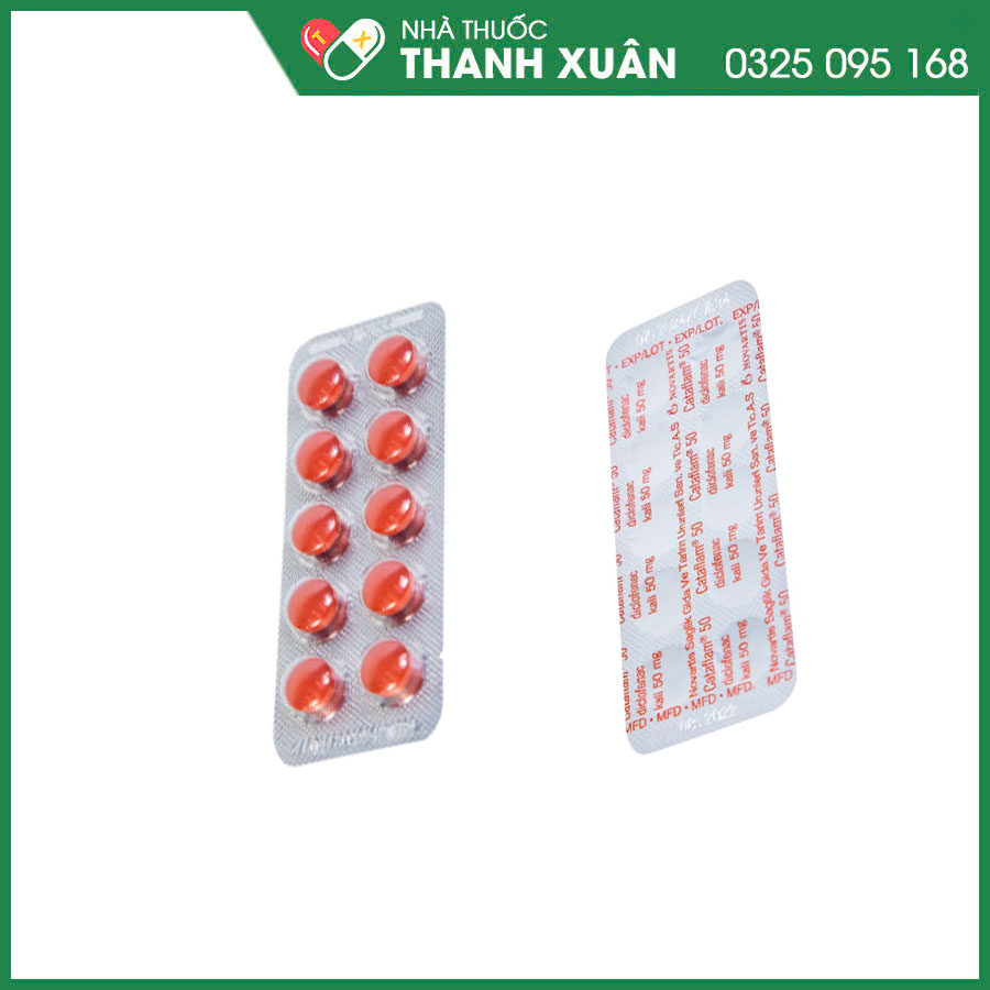 Cataflam 50 thuốc giảm đau chống viêm điều trị ngắn hạn các cơn đau